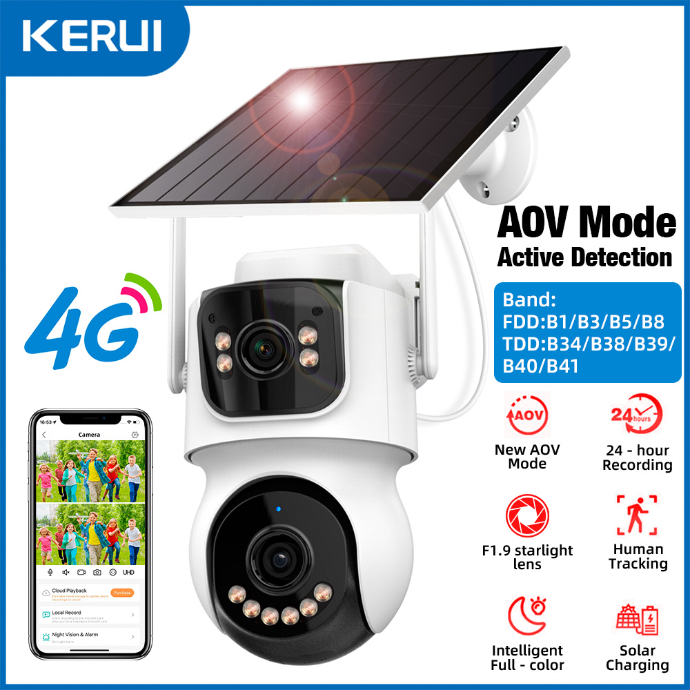 Security Camera System Solar 4G - KERUI 4MP WIFI IP Telecamera esterna