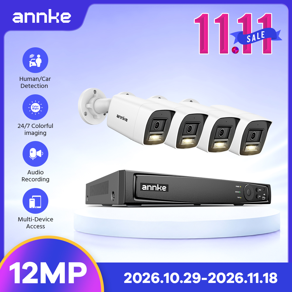 Poe Security Camera 8Mp 4K - Sistema di Videosorveglianza ANNKE 4K POE,