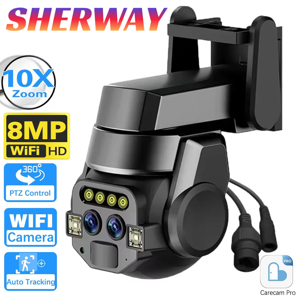 Ip Camera 4K 8Mp Outdoor Ptz - Telecamera di Sorveglianza WiFi 4K per