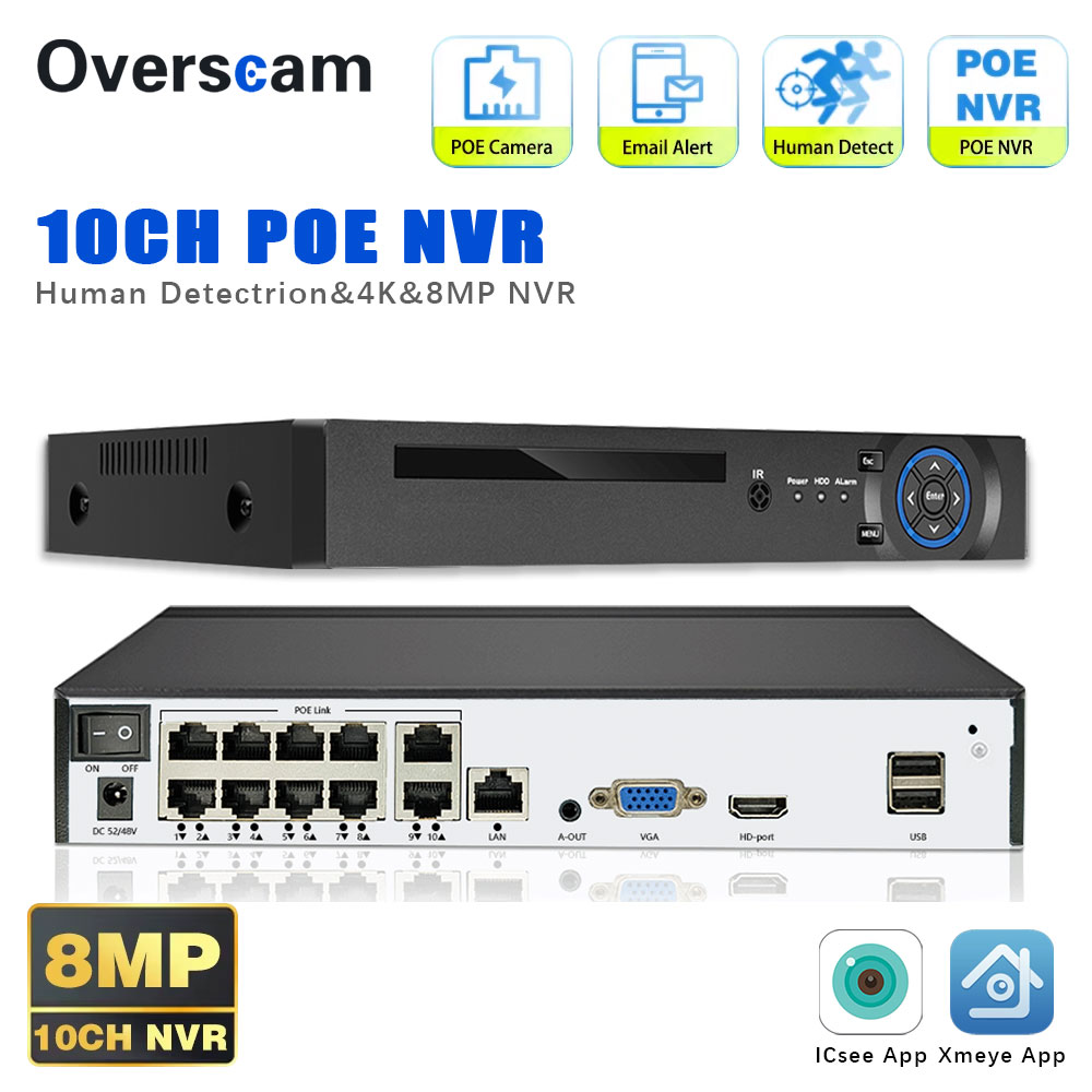 Nvr 16 Channel 4K H265 - NVR Smart POE 4K 10CH, Registratore