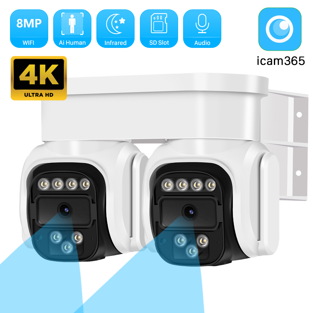 Ip Camera 4K 8Mp Outdoor Ptz - 4K 8MP WiFi Dual Lens Dual