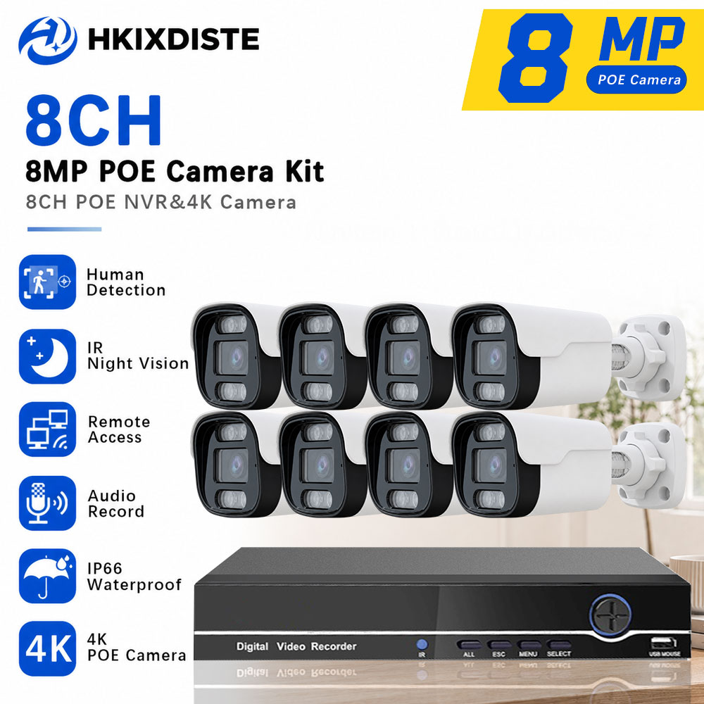 Nvr Kit 4 Camera 5Mp Poe - Sistema di sicurezza NVR POE 4K