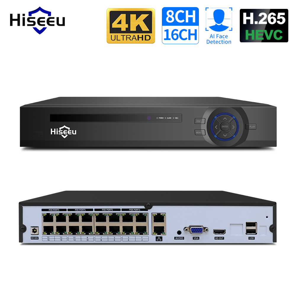 Dahua Nvr 16 Channel - Hiseeu 4K 16CH 8CH POE NVR