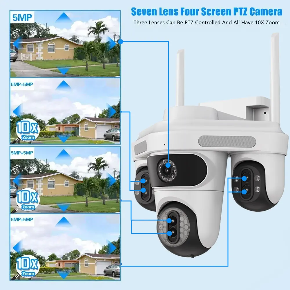35MP 7 Obiettivo 4 Schermi Wif - Ip Camera 4K 8Mp Outdoor Ptz recensione e prezzo