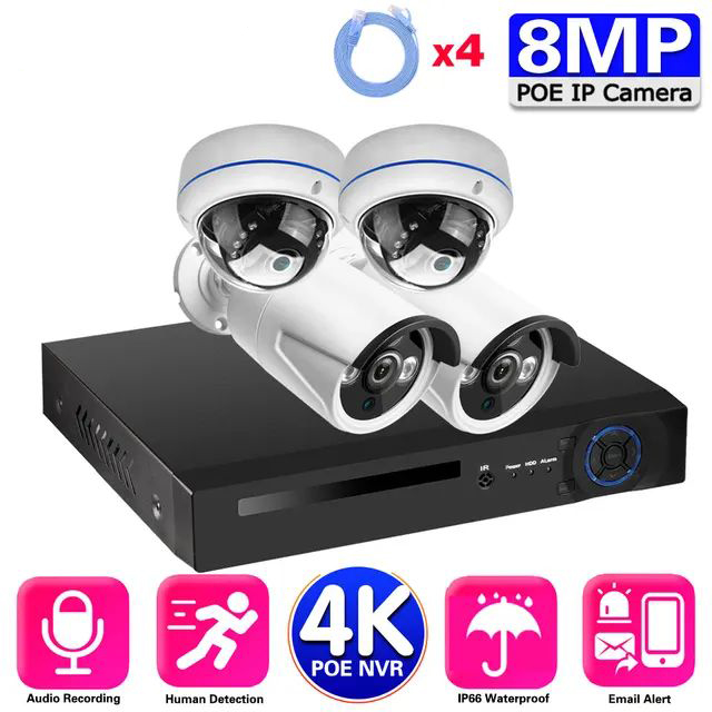 Kit Telecamera CCTV POE 4MP 5M - Nvr Kit 4 Camera 5Mp Poe recensione e prezzo