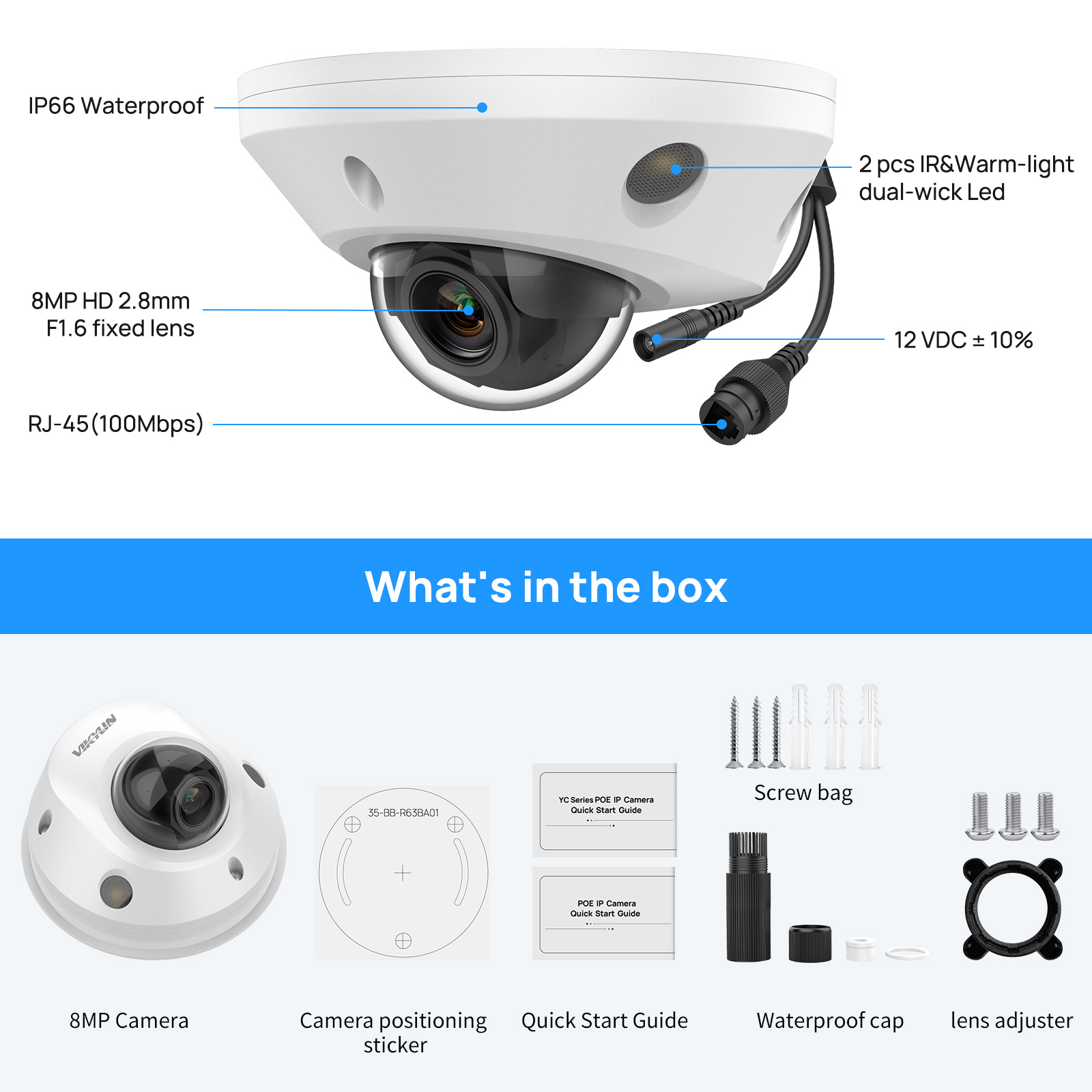 Telecamera IP fisheye 4K 8MP P - Poe Security Camera 8Mp 4K recensione e prezzo